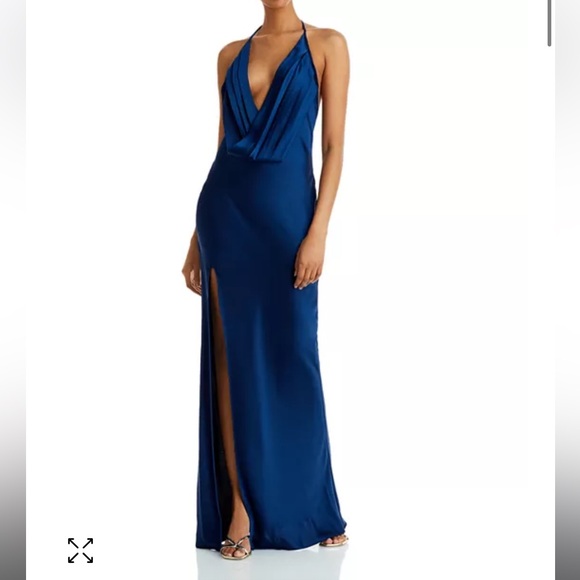 Ramy Brook Valentina Plunging Halter Gown - Picture 2 of 5